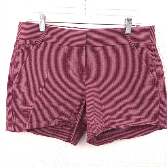 J. Crew Factory Pants - J. Crew pink striped seersucker shorts size 6 066